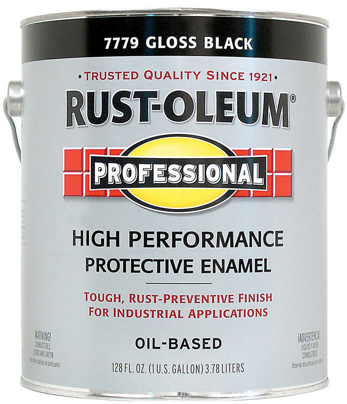 RUST-OLEUM - Rust-Oleum Professional Indoor and Outdoor Gloss Black Oil-Based Enamel Protective Paint 1 gal - Case of 2