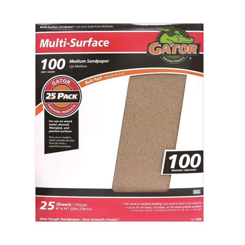 GATOR - Gator 11 in. L X 9 in. W 100 Grit Aluminum Oxide All Purpose Sandpaper 1 pk - Case of 25