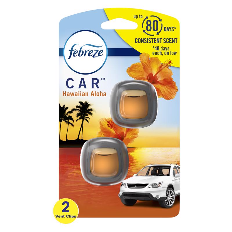 FEBREZE - Febreze Hawaiian Aloha Scent Car Air Freshener 0.06 oz Liquid 2 pk - Case of 8