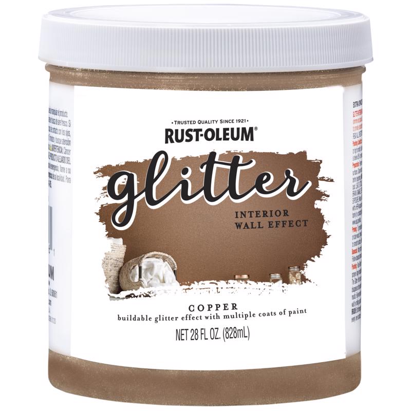 RUST-OLEUM - Rust-Oleum Glitter Copper Water-Based Paint Interior 28 oz - Case of 2