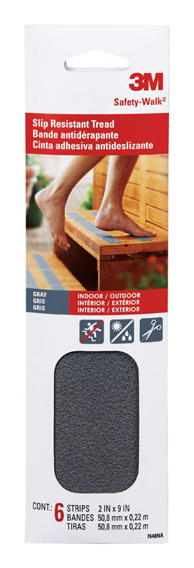 3M - 3M Safety-Walk Gray Anti-Slip Tape 2 in. W X 9 in. L 6 pk