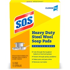 CloroxPro&trade; S.O.S Steel Wool Soap Pads [PAD;SOAP;S.O.S;15CT-BX]
