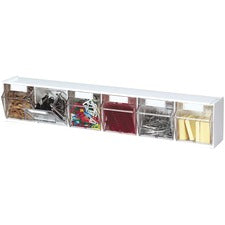 Deflecto Tilt Bin Interlocking Multi-Bin Storage Organizer [BIN;TILT;HORIZONTAL;6-BIN-EA]