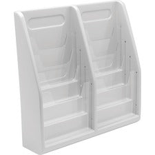 Deflecto Multi-Compartment Literature Display [RACK;LIT;DBL;VACUUM FORM;GY-EA]