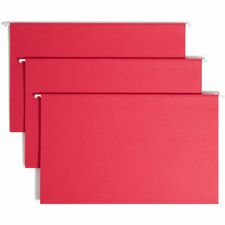 Smead Colored 1/5 Tab Cut Legal Recycled Hanging Folder [FOLDER;HANGING;LGL;1/5;RED-BX]