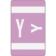 Smead AlphaZ ACCS Color-Coded Labels - "Y" - 1" Width x 1 5/8" Length - Lavender - 10 / Sheet - 100 / Pack