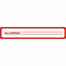 Tabbies ALLERGIC Allergy Message Labels - 5 1/2" Width x 1" Length - Black, Black - 175 / Roll