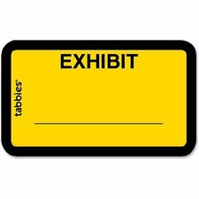 Tabbies Color-coded Legal Exhibit Labels - 1 5/8" Width x 1" Length - Yellow - 252 / Pack