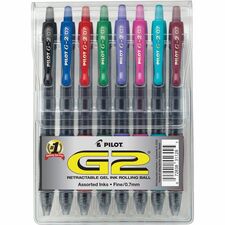 Pilot G2 Retractable Gel Ink Rollerball Pens [PEN;GEL;G2;FINE;8PK POUCH-PK]