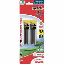Pentel Super Hi-Polymer 0.9mm Lead Refill - 0.9 mmBold Point - HB - Black - 60 / Pack