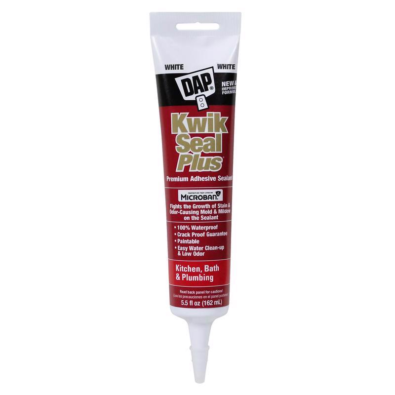 DAP - DAP Kwik Seal Plus White Siliconized Latex Kitchen and Bath Caulk 5.5 oz - Case of 12
