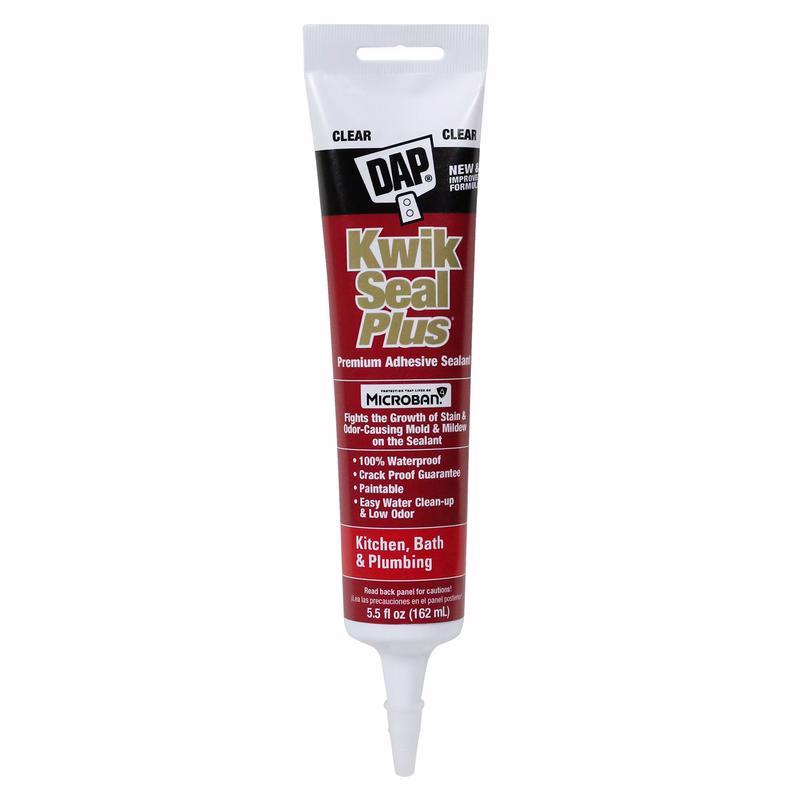 DAP - DAP Kwik Seal Plus Clear Siliconized Latex Kitchen and Bath Adhesive Caulk 5.5 oz - Case of 12