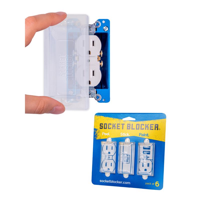 SOCKET BLOCKER - Socket Blocker 1.875 in. W X 4 in. L Clear High Strength Mask and Peel 6 pk