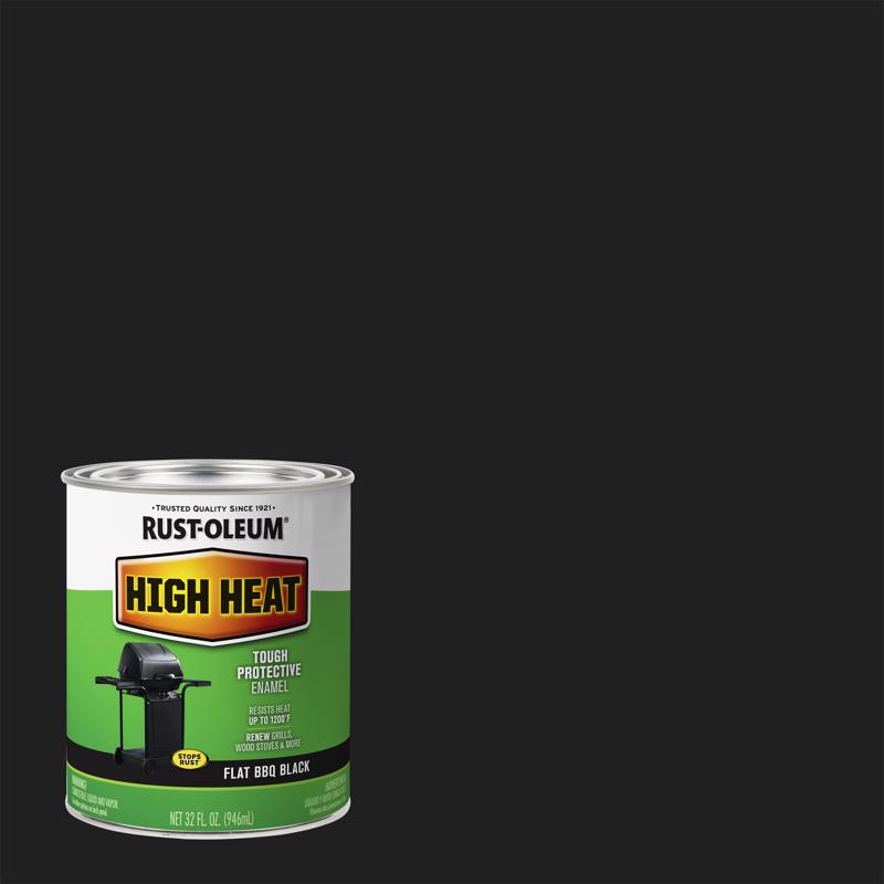 RUST-OLEUM - Rust-Oleum Specialty Satin BBQ Black Oil-Based High Heat Enamel 1 qt - Case of 2