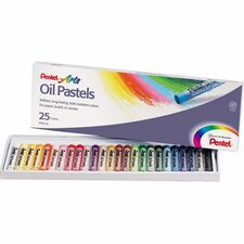 Pentel Arts Oil Pastels - Assorted - 1 / Set [PASTEL;OIL;AST;25CT-ST]