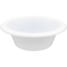 Genuine Joe 12 oz Reusable Plastic Bowls - Serving - Disposable - White - Plastic Body - 125 / Pack