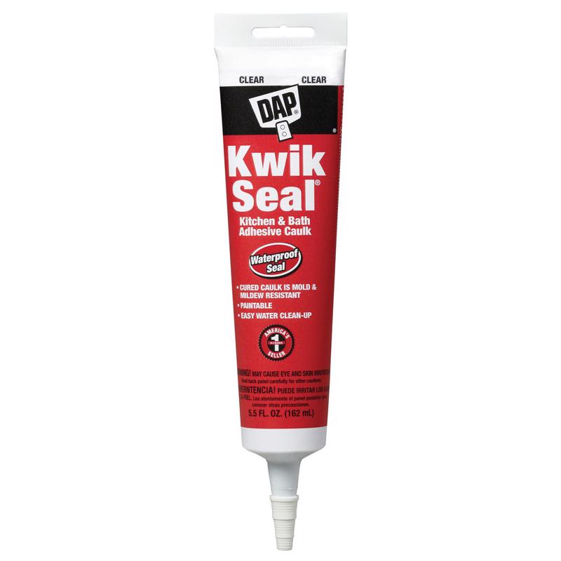 KWIK SEAL - DAP Kwik Seal Clear Acrylic Latex Kitchen and Bath Adhesive Caulk 5.5 oz