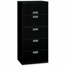 HON Brigade 600 H675 Lateral File - 30" x 18"67" - 5 Drawer(s) - Finish: Black