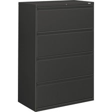 HON Brigade 800 H884 Lateral File - 36" x 18"53.3" - 4 Drawer(s) - Finish: Charcoal