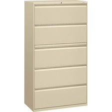 HON Brigade 800 H885 Lateral File - 36" x 18"67" - 5 Drawer(s) - Finish: Putty