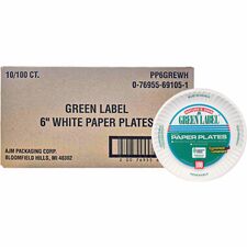 AJM 6" Green Label Economy Paper Plates