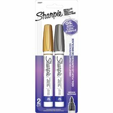 Sharpie Oil-Based Paint Marker - Medium Marker Point - Metallic Gold, Metallic Silver Oil Based Ink - 2 / Pack