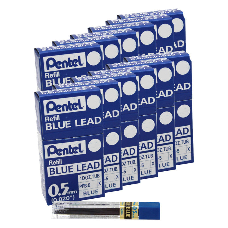 PENTEL - Refill Lead Blue (0.5mm) Fine, 12 Pieces Per Pack, 12 Packs