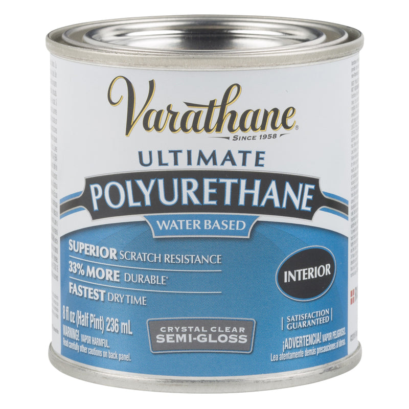 VARATHANE - Varathane Transparent Semi-Gloss Crystal Clear Water-Based Acrylic Modified Urethane Polyurethane 0.