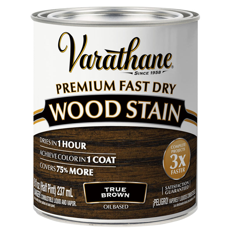 VARATHANE - Varathane Premium True Brown Oil-Based Urethane Modified Alkyd Fast Dry Wood Stain 0.5 pt - Case of 4