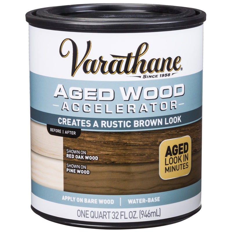 VARATHANE - Varathane Semi-Transparent Gloss Brown Water-Based Polyurethane Aged Wood Accelerator 1 qt - Case of 2