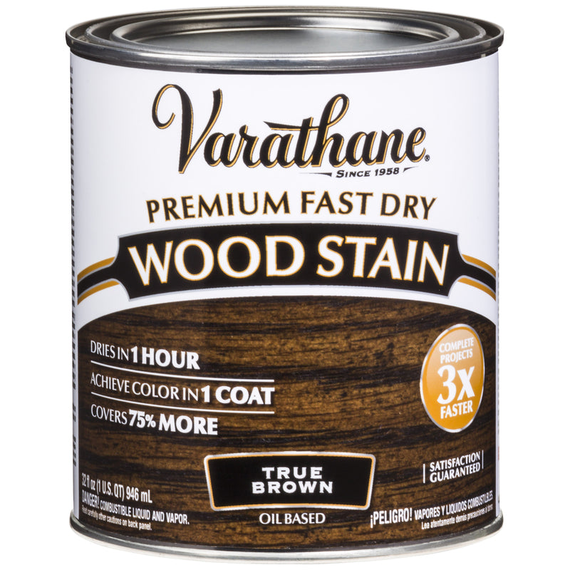 VARATHANE - Varathane Premium True Brown Oil-Based Urethane Modified Alkyd Fast Dry Wood Stain 1 qt - Case of 2