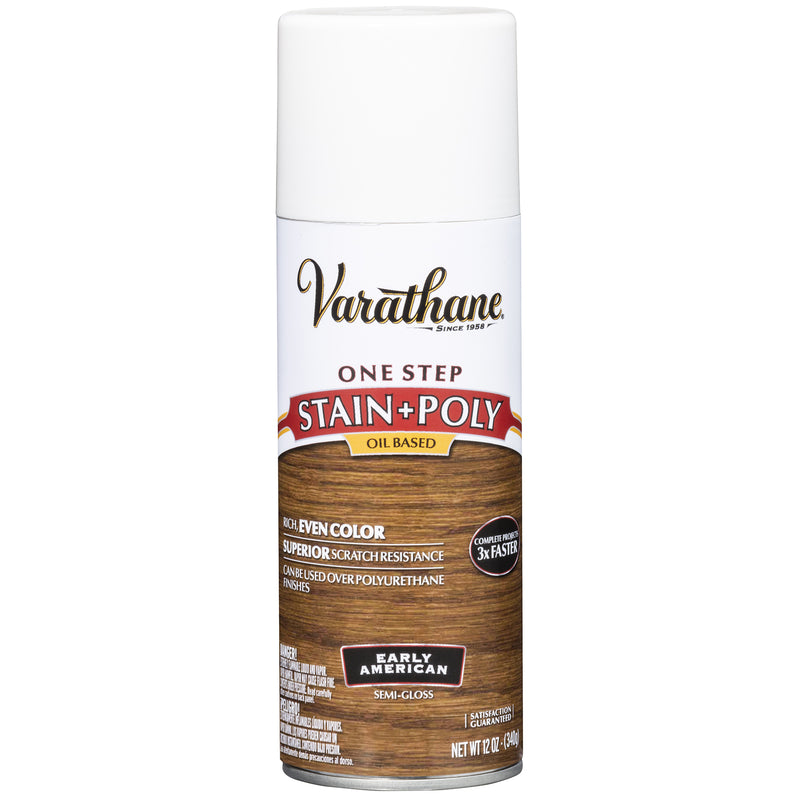 VARATHANE - Varathane Semi-Transparent Semi-Gloss Early American Oil-Based One-Step Stain/Poly 12 oz - Case of 6