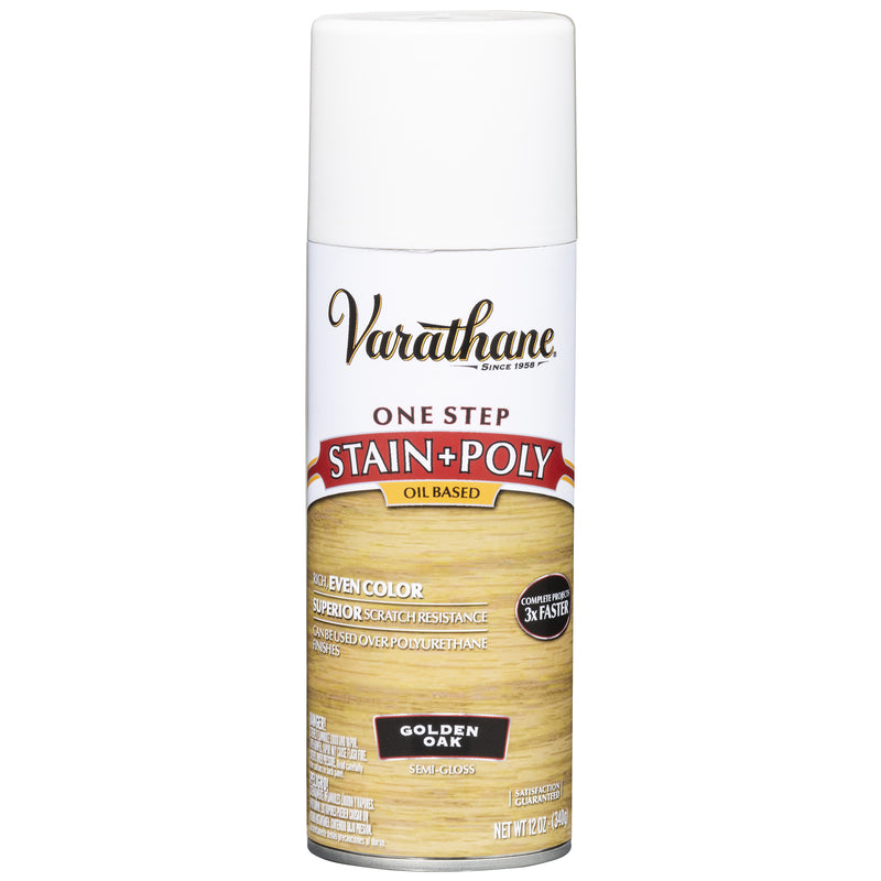 VARATHANE - Varathane Semi-Transparent Semi-Gloss Golden Oak Oil-Based One-Step Stain/Poly 12 oz