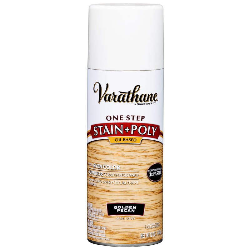 VARATHANE - Varathane Semi-Transparent Semi-Gloss Golden Pecan Oil-Based One-Step Stain/Poly 12 oz - Case of 6