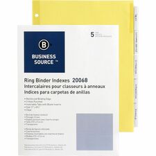 Business Source Buff Stock Ring Binder Indexes [DIVIDERS;INSERT;5-TAB;CLEAR-ST]