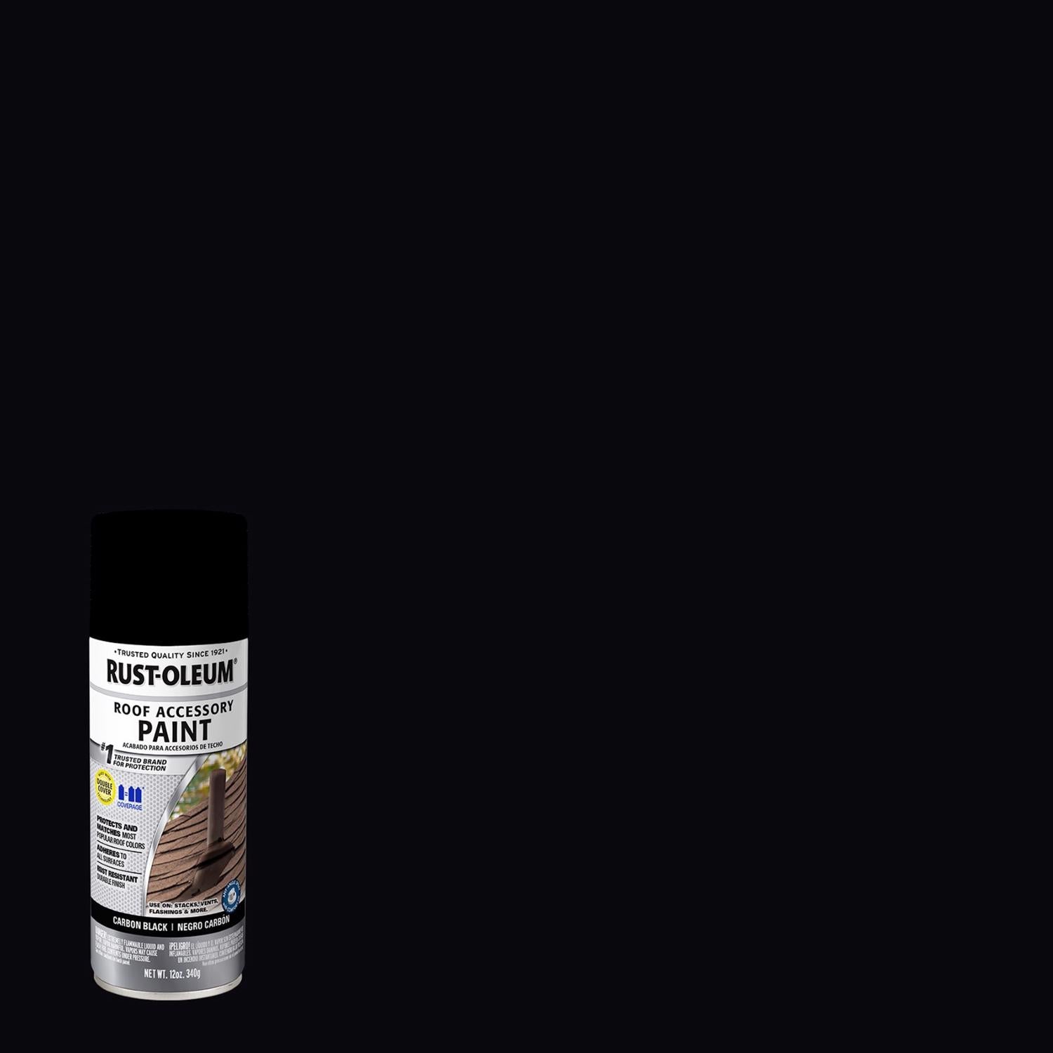 Rust-Oleum Roof Accessory Flat/Matte Carbon Black Spray Paint 12 oz - Case of 6
