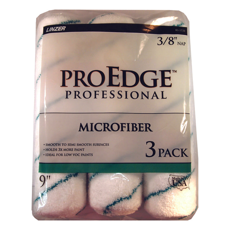 LINZER - Linzer ProEdge Microfiber 9 in. W X 3/8 in. Paint Roller Cover 3 pk - Case of 6