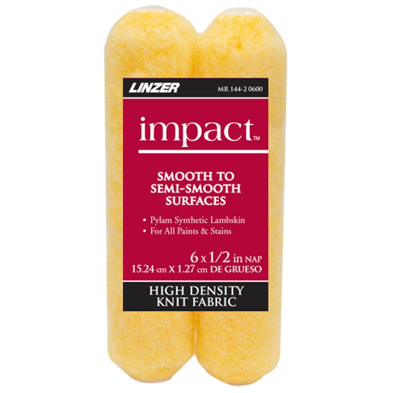 LINZER - Linzer Impact Synthetic Lambskin 6 in. W X 1/2 in. Paint Roller Cover 2 pk - Case of 6