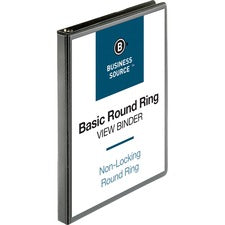 Business Source Round-ring View Binder [BINDER;VIEW;ROUND;0.5";BK-EA]