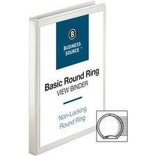 Business Source Round-ring View Binder [BINDER;VIEW;ROUND;0.5";WE-BSHSTC015SG]
