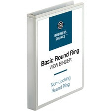 Business Source Round-ring View Binder [BINDER;VIEW;ROUND;1";WE-EA]