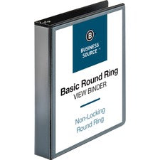 Business Source Round-ring View Binder [BINDER;VIEW;ROUND;1.5";BK-EA]