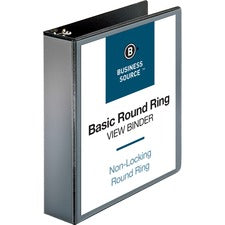 Business Source Round-ring View Binder [BINDER;VIEW;ROUND;2";BK-EA]