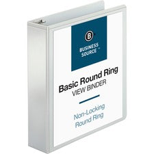 Business Source Round-ring View Binder [BINDER;VIEW;ROUND;2";WE-BSHSTC050WH]