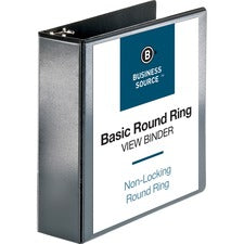 Business Source Round-ring View Binder [BINDER;VIEW;ROUND;3";BK-EA]