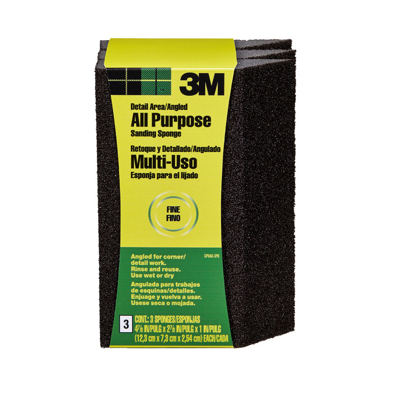 3M - 3M 4-7/8 in. L X 2-7/8 in. W X 1 in. 120 Grit Fine Single Angle Sanding Sponge