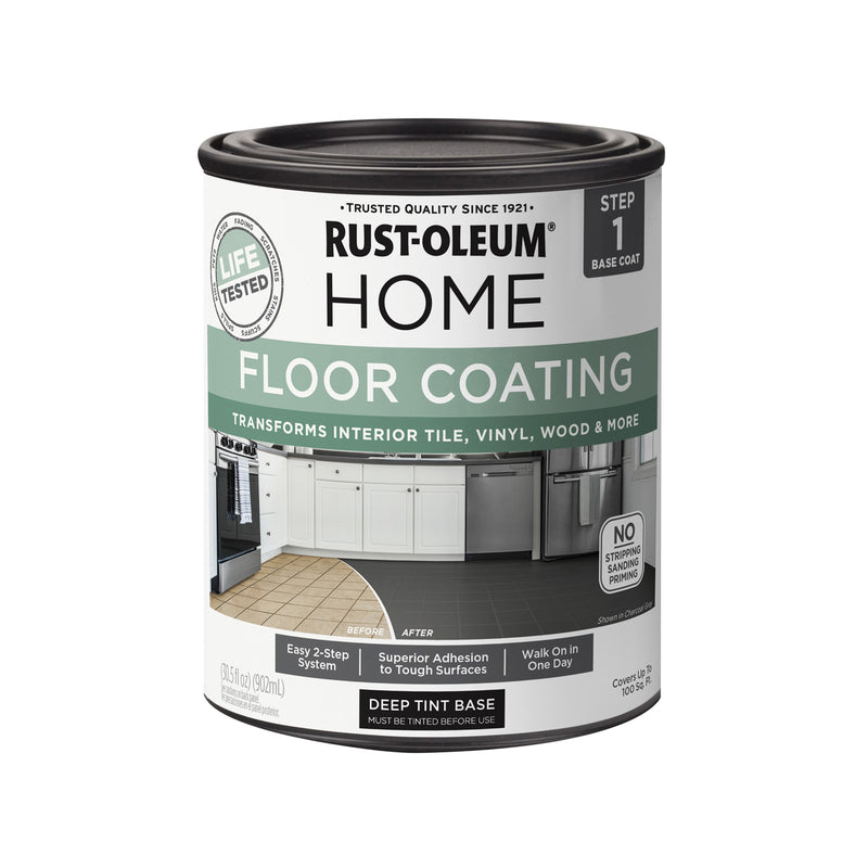 RUST-OLEUM - Rust-Oleum Home Flat Dark Tint Base Water-Based Floor Coating Step 1 30.5 oz - Case of 6