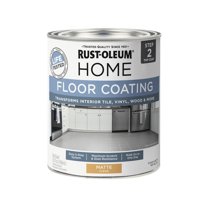 RUST-OLEUM - Rust-Oleum Home Matte Clear Water-Based Floor Coating Step2 1 qt - Case of 6