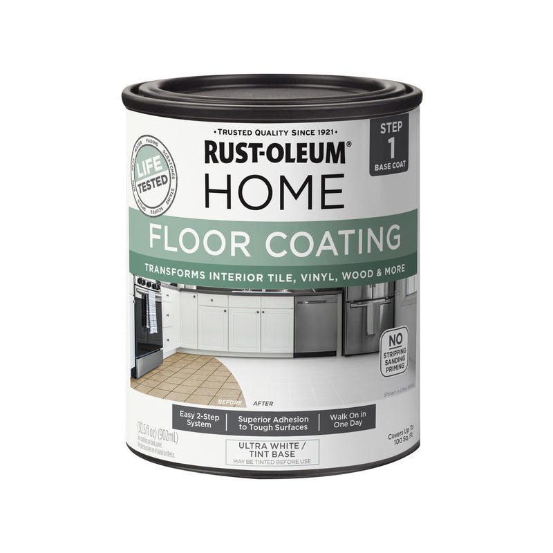 RUST-OLEUM - Rust-Oleum Home Floor Coating Ultra White Tint Base Floor Coating Step 1 1 qt - Case of 6