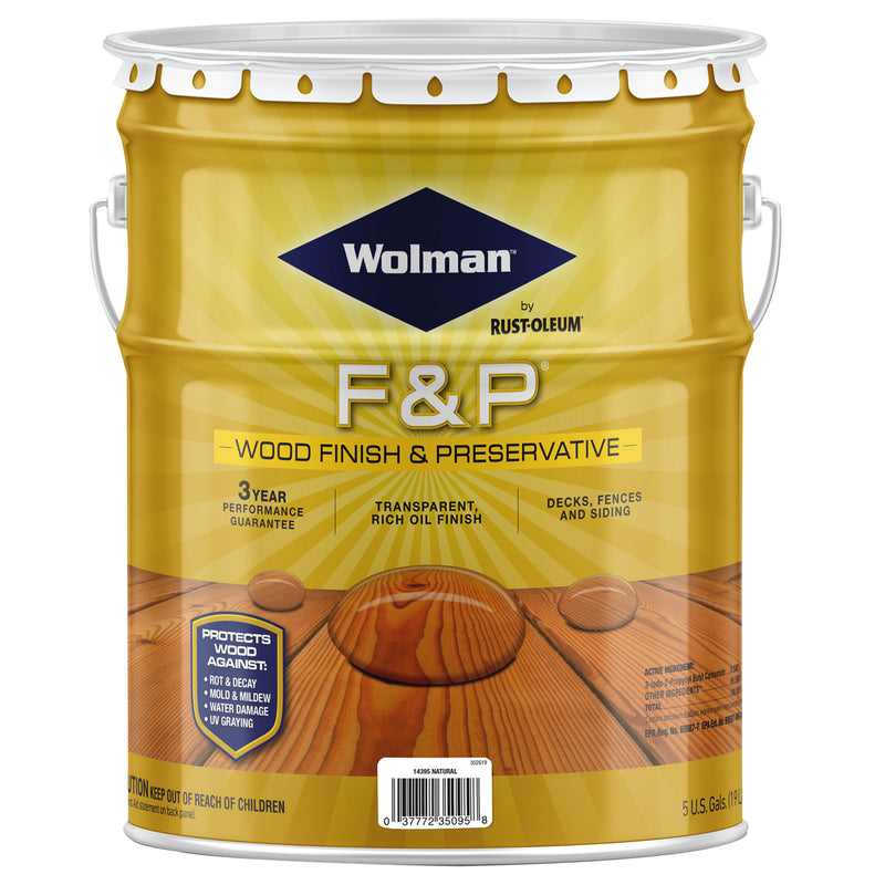 WOLMAN F&P - Wolman F&P Satin Natural Oil-Based Wood Finish 5 gal